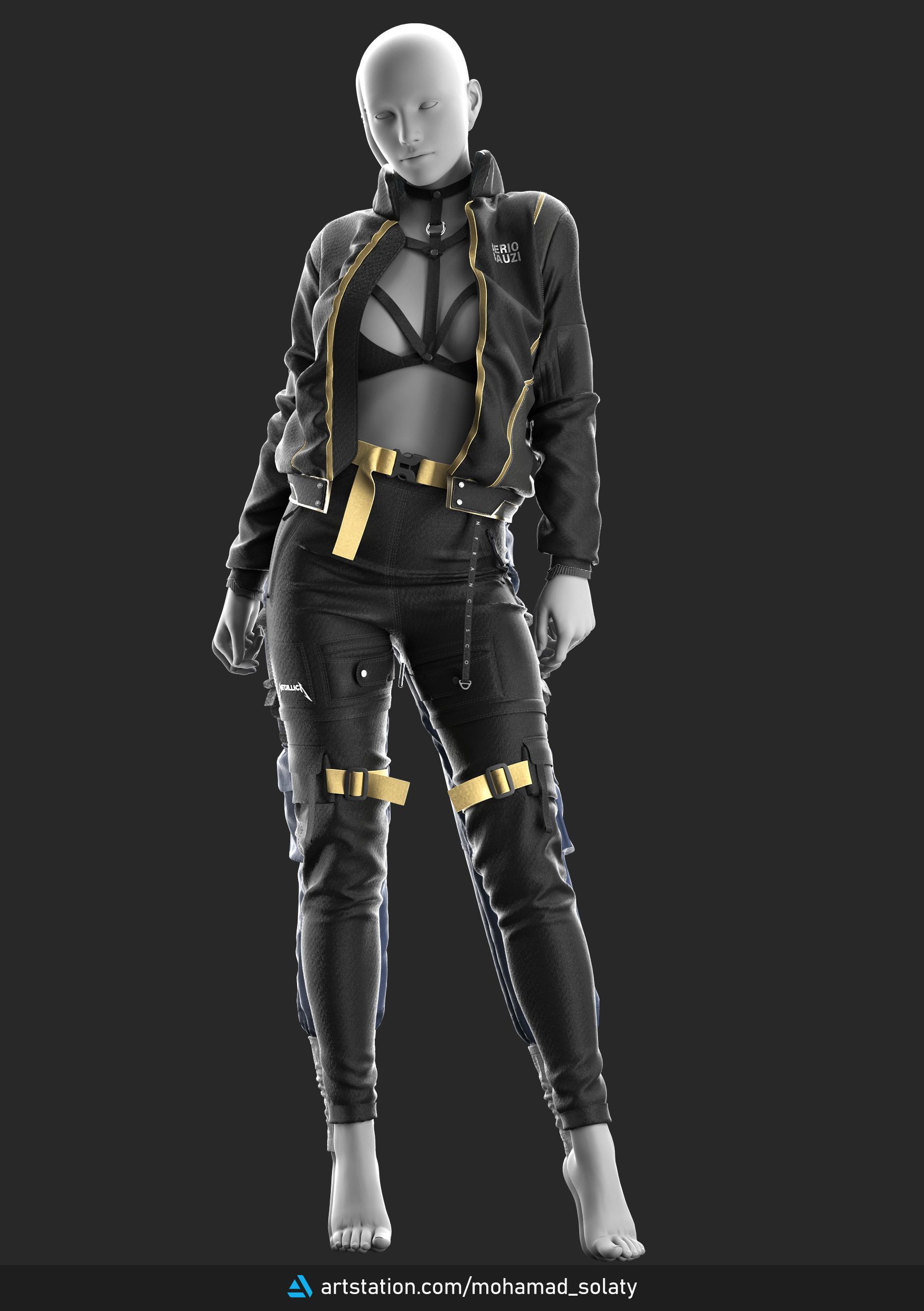 3 in 1 Outfit  - Marvelous Designer with Video Process 3D Model Collection_7