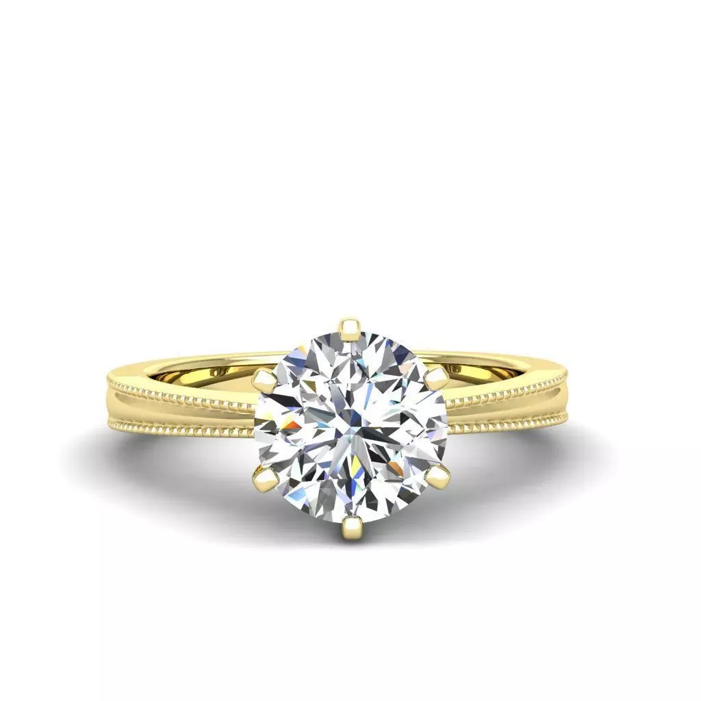 Engagement ring Lucia round 3D print model_0