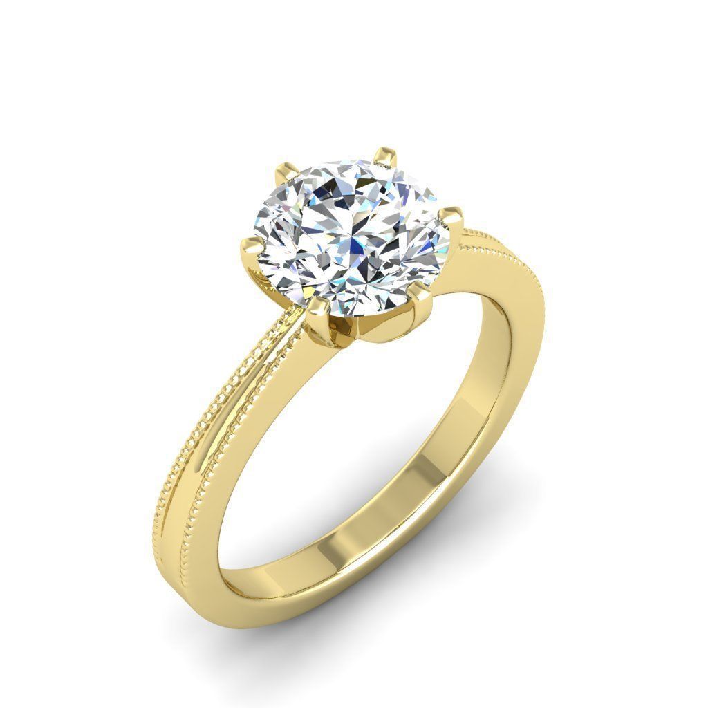 Engagement ring Lucia round 3D print model_25