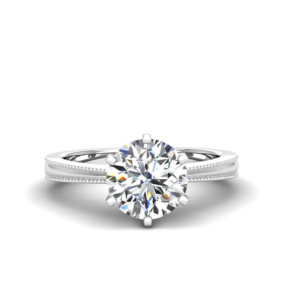 Engagement ring Lucia round 3D print model_7