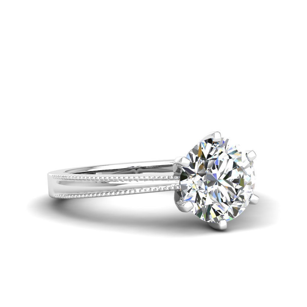 Engagement ring Lucia round 3D print model_5