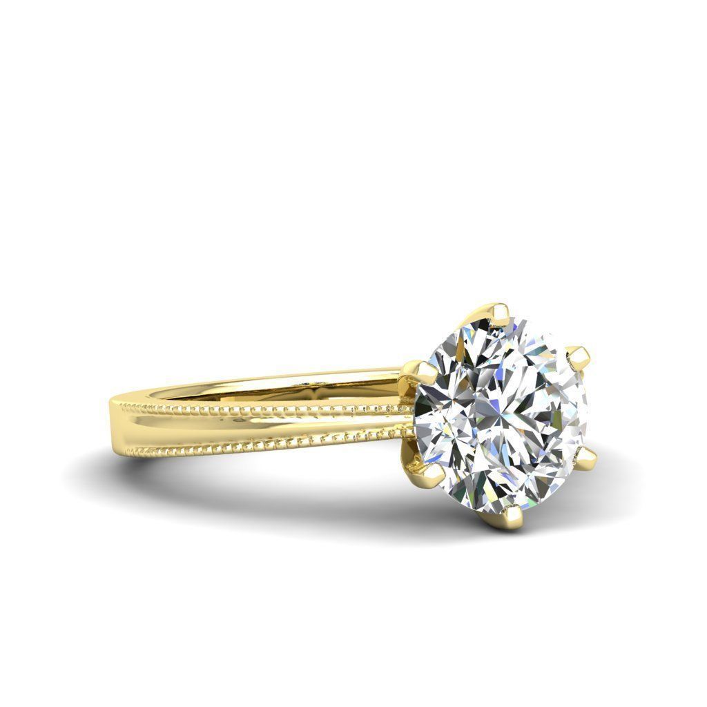 Engagement ring Lucia round 3D print model_8