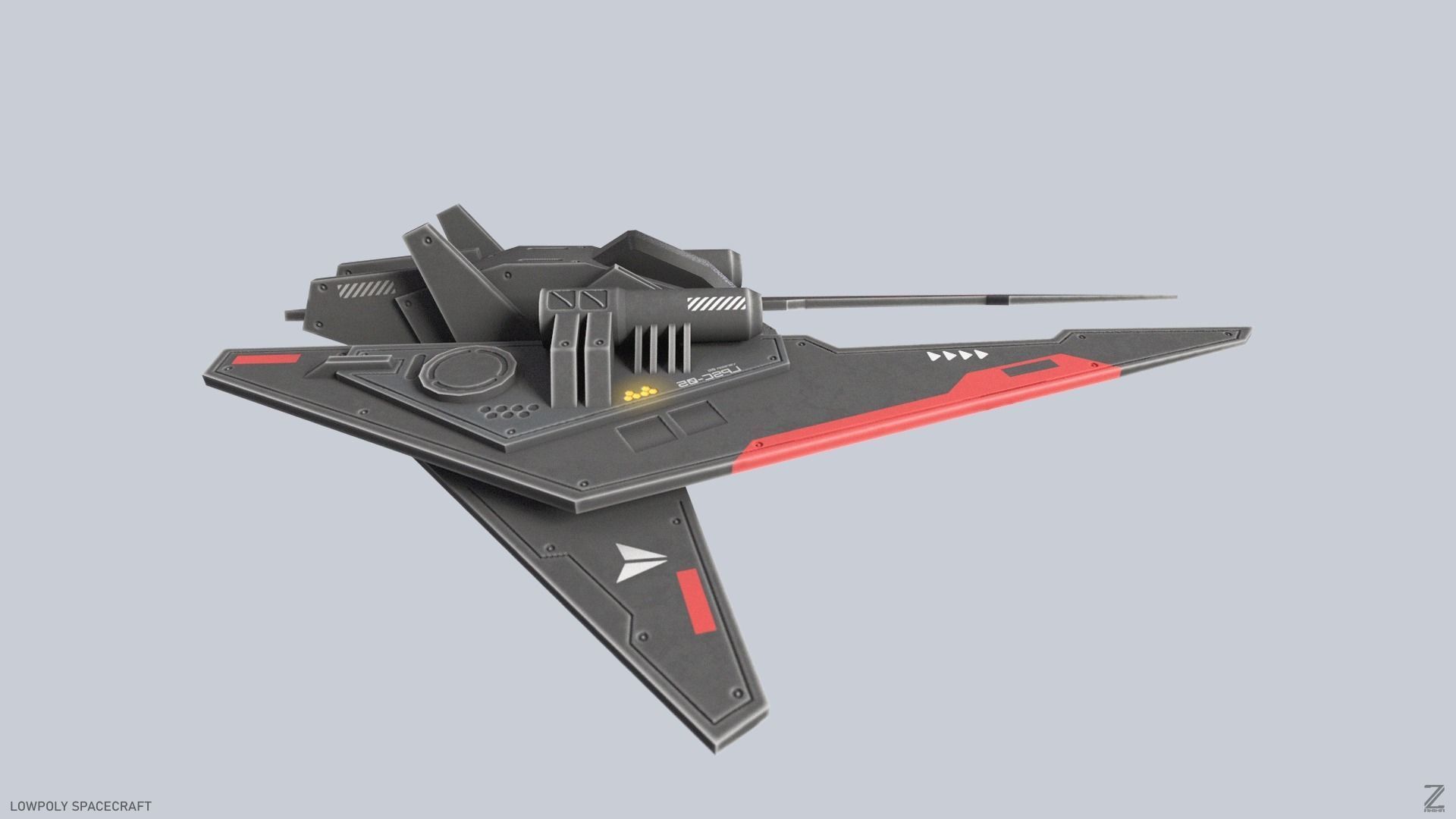 Low poly spacecraft Low-poly 3D model_6