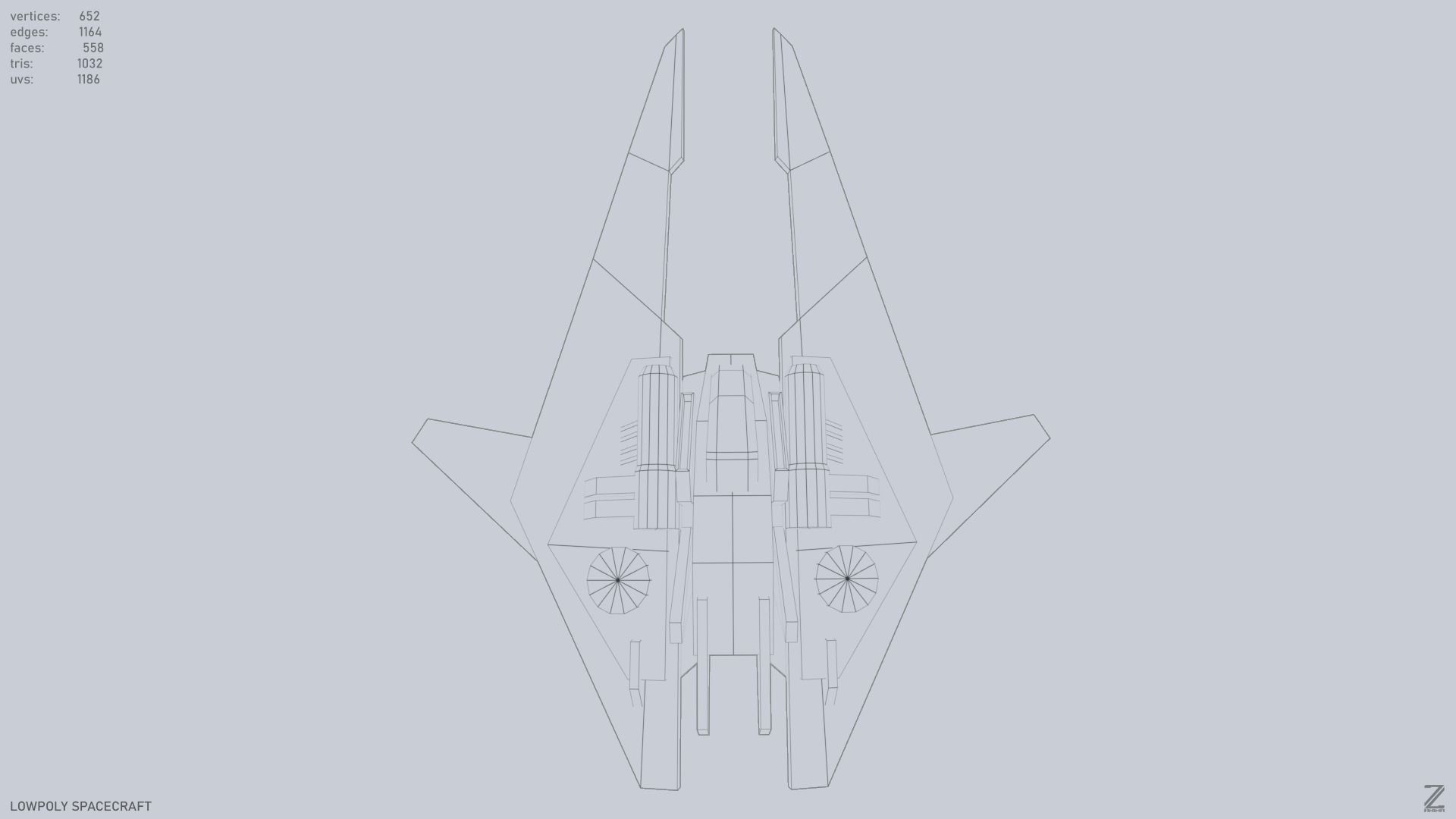 Low poly spacecraft Low-poly 3D model_12