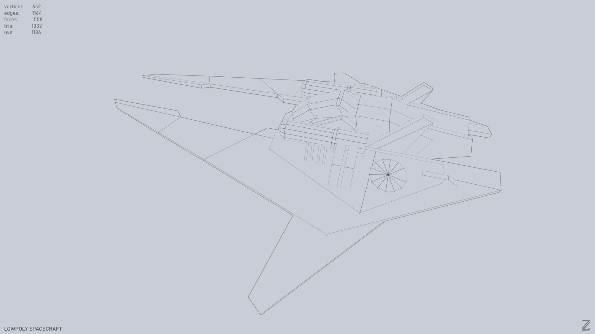 Low poly spacecraft Low-poly 3D model_10