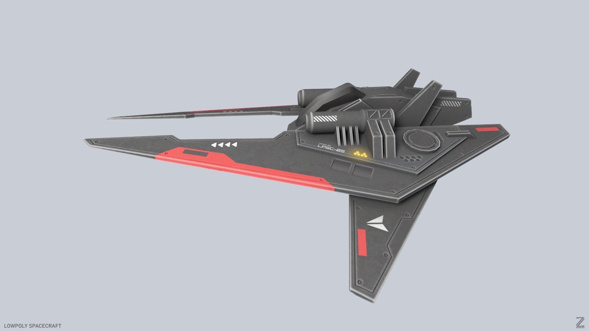 Low poly spacecraft Low-poly 3D model_1