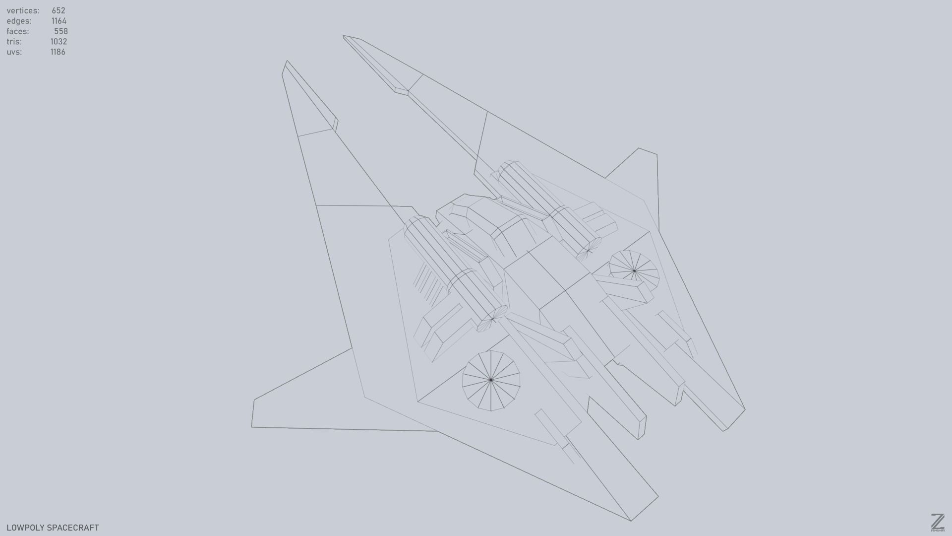 Low poly spacecraft Low-poly 3D model_11