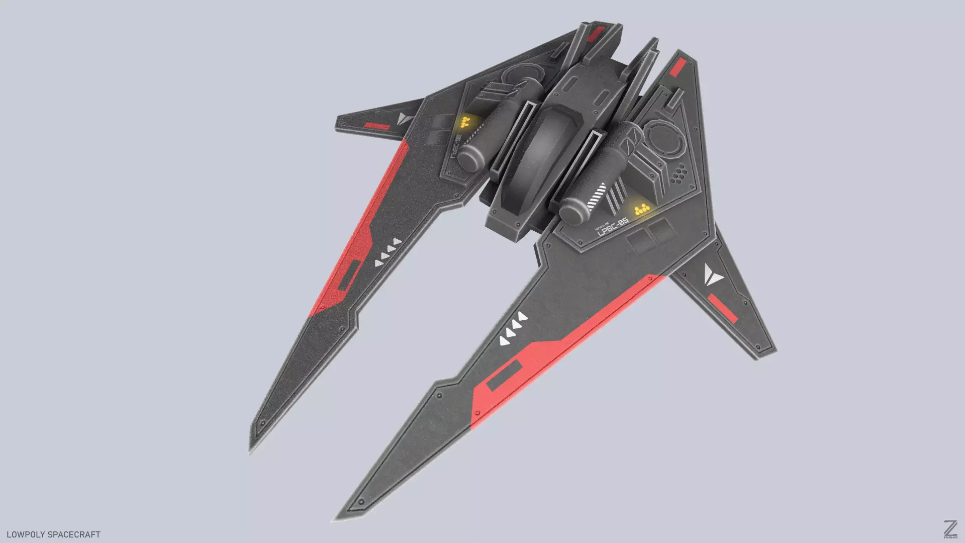 Low poly spacecraft Low-poly 3D model_0