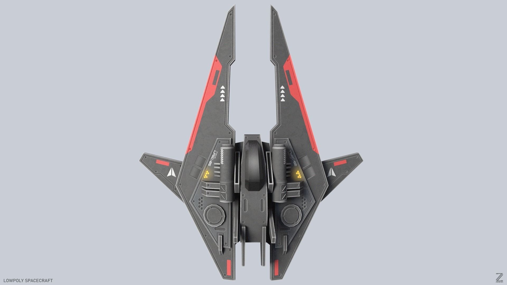 Low poly spacecraft Low-poly 3D model_4