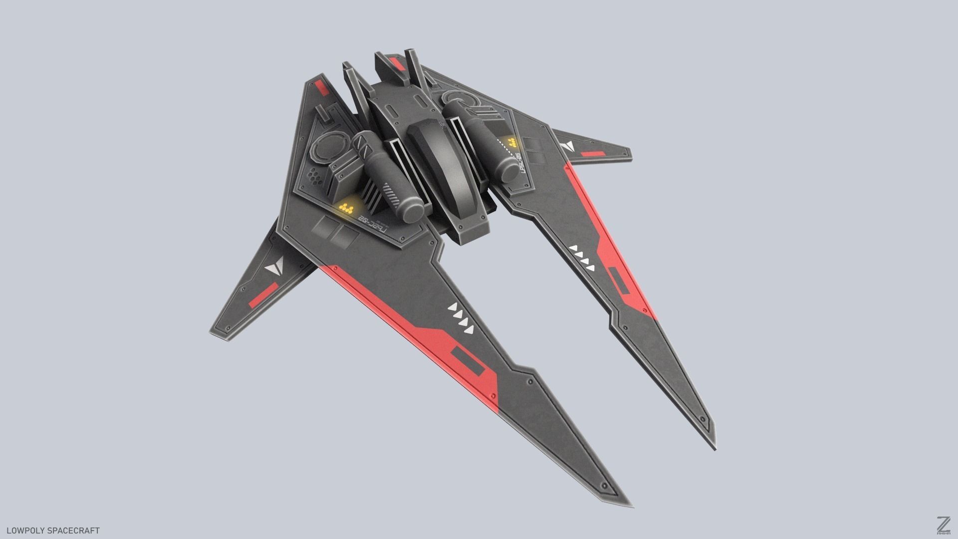 Low poly spacecraft Low-poly 3D model_7