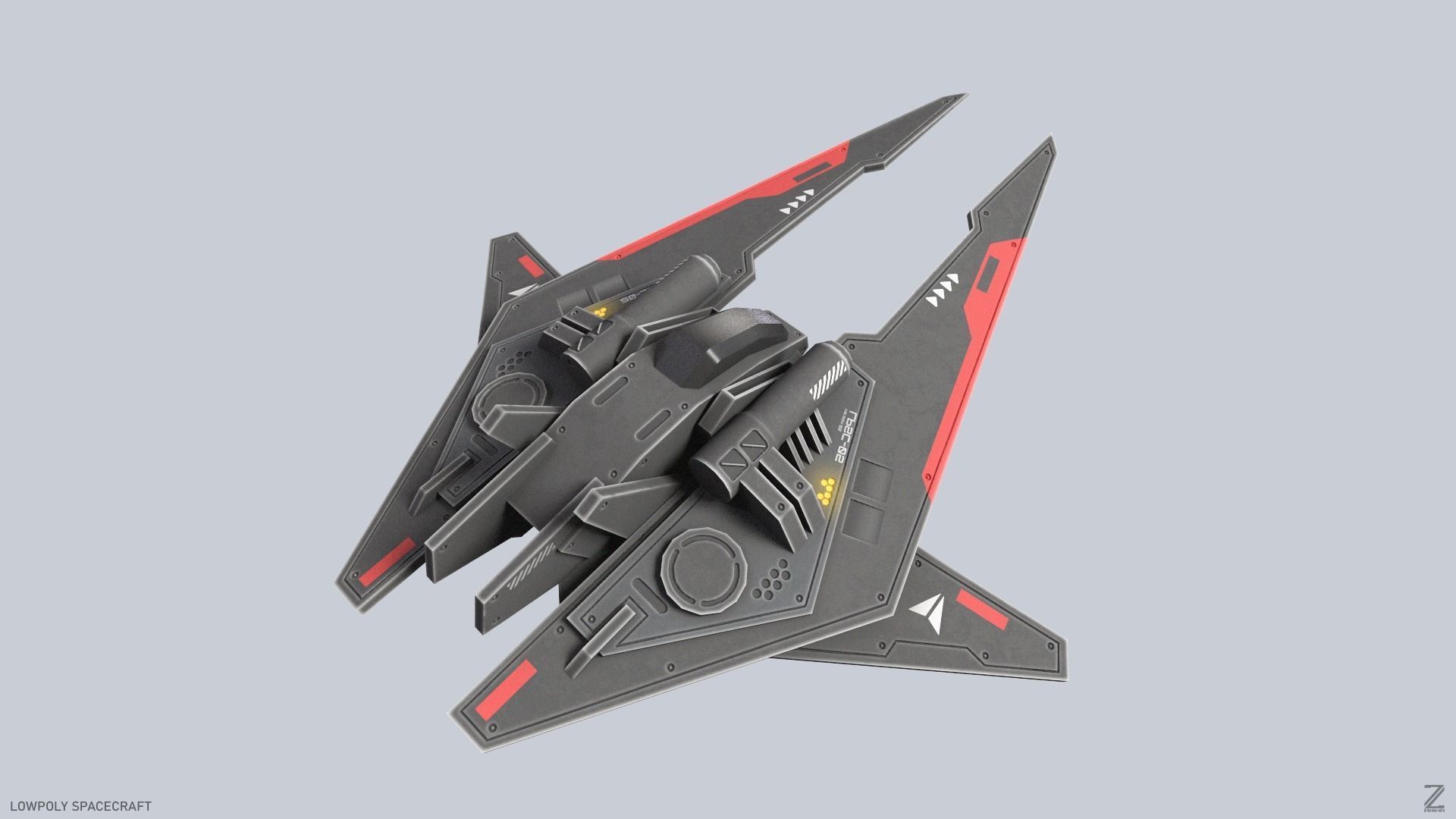 Low poly spacecraft Low-poly 3D model_5