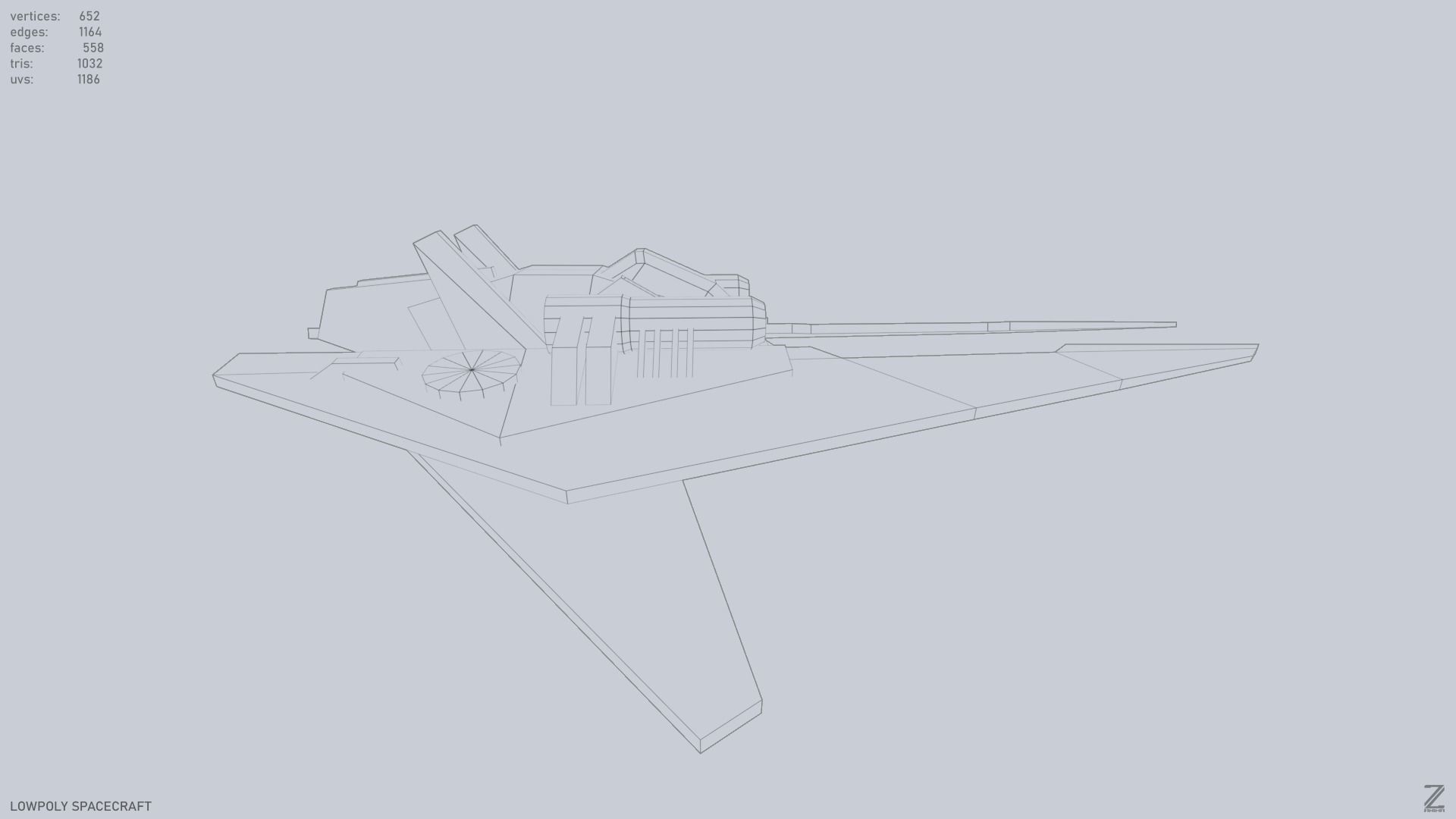 Low poly spacecraft Low-poly 3D model_14