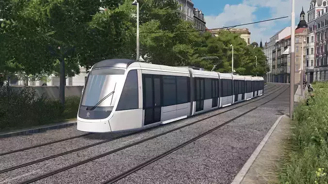 Alstom Citadis XO5 - Paris T9 Tram Low-poly 3D model