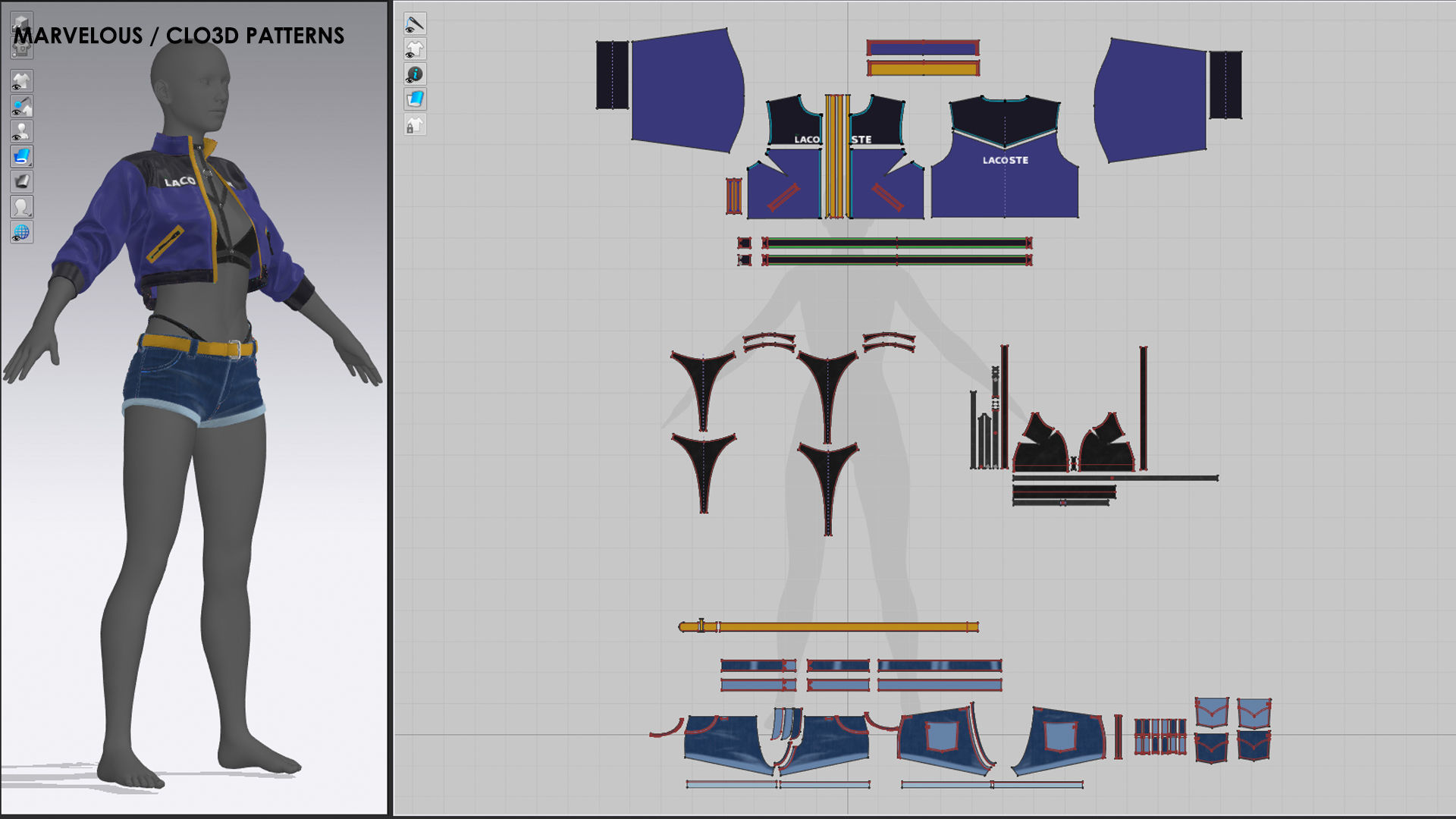 3 in 1 Outfit  - Marvelous Designer with Video Process 3D Model Collection_8