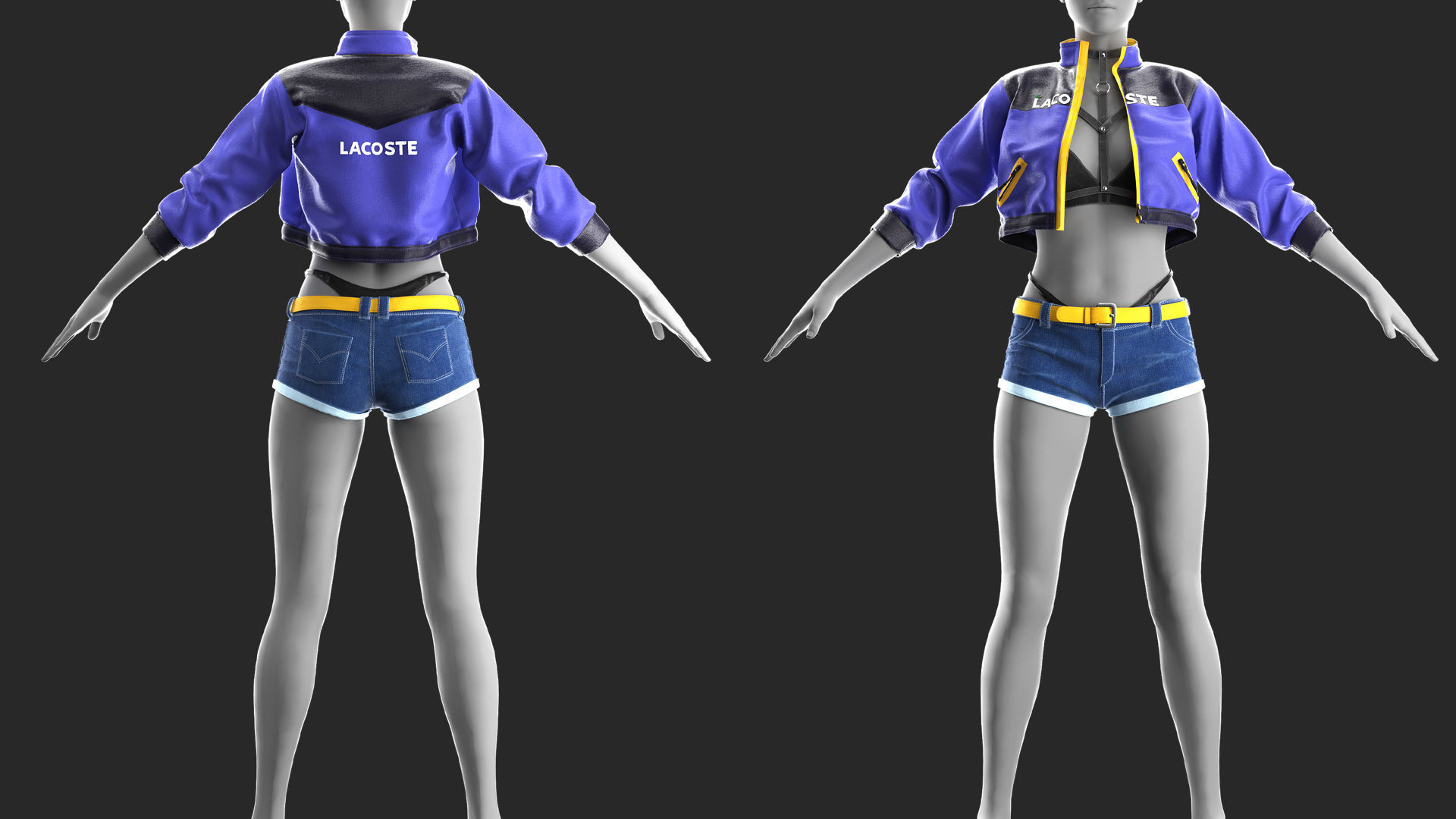 3 in 1 Outfit  - Marvelous Designer with Video Process 3D Model Collection_7