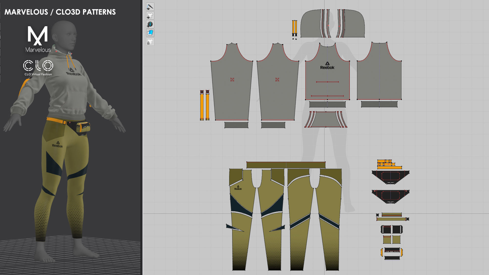 3 in 1 Outfit  - Marvelous Designer with Video Process 3D Model Collection_10
