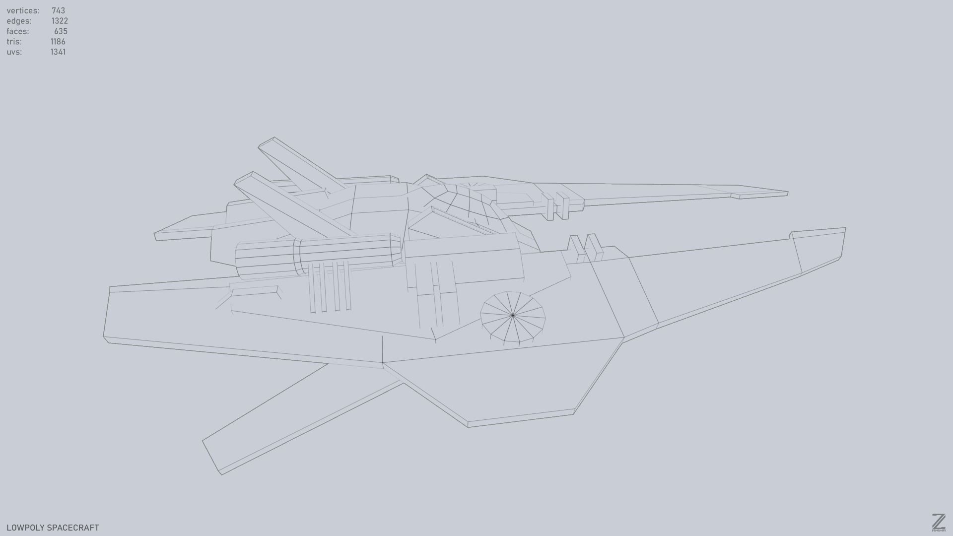 Low poly spacecraft Low-poly 3D model_13