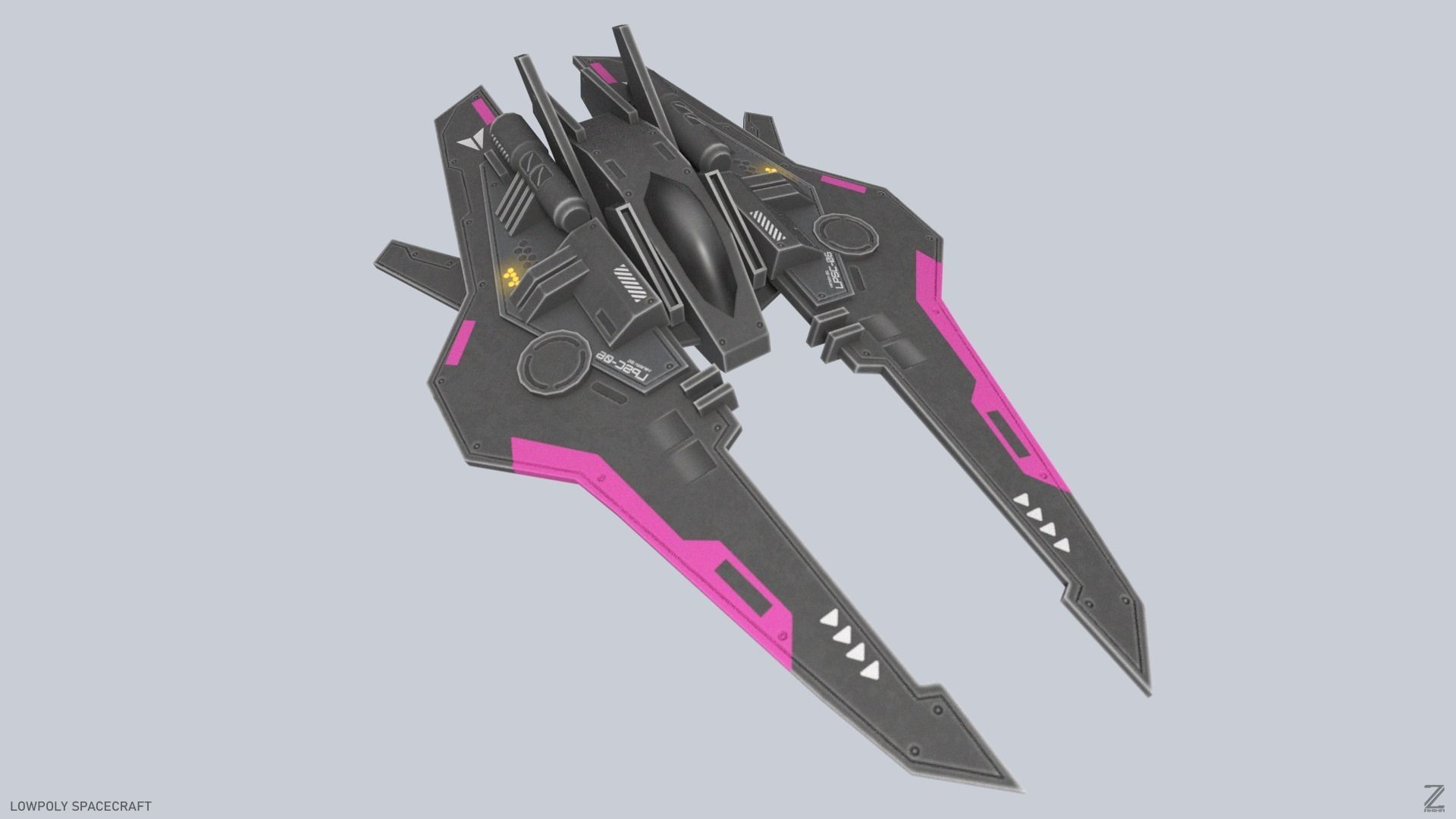 Low poly spacecraft Low-poly 3D model_7