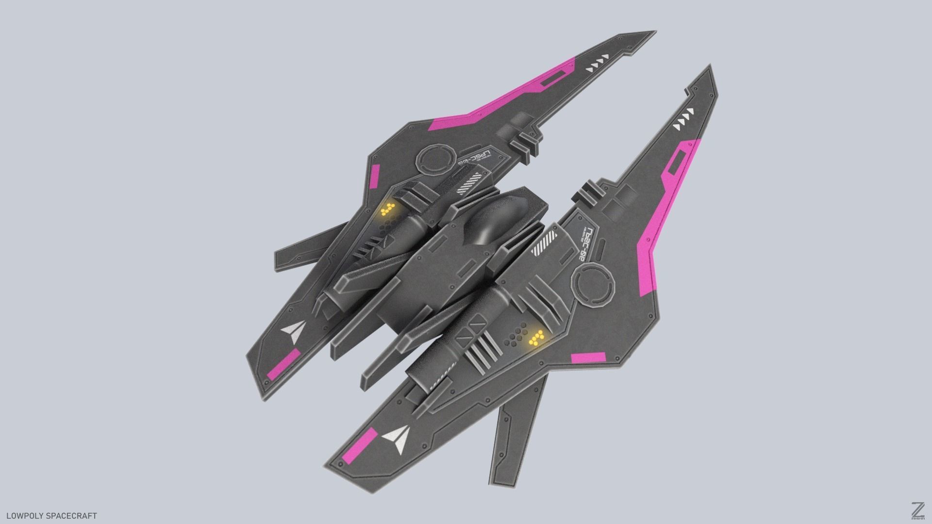 Low poly spacecraft Low-poly 3D model_5