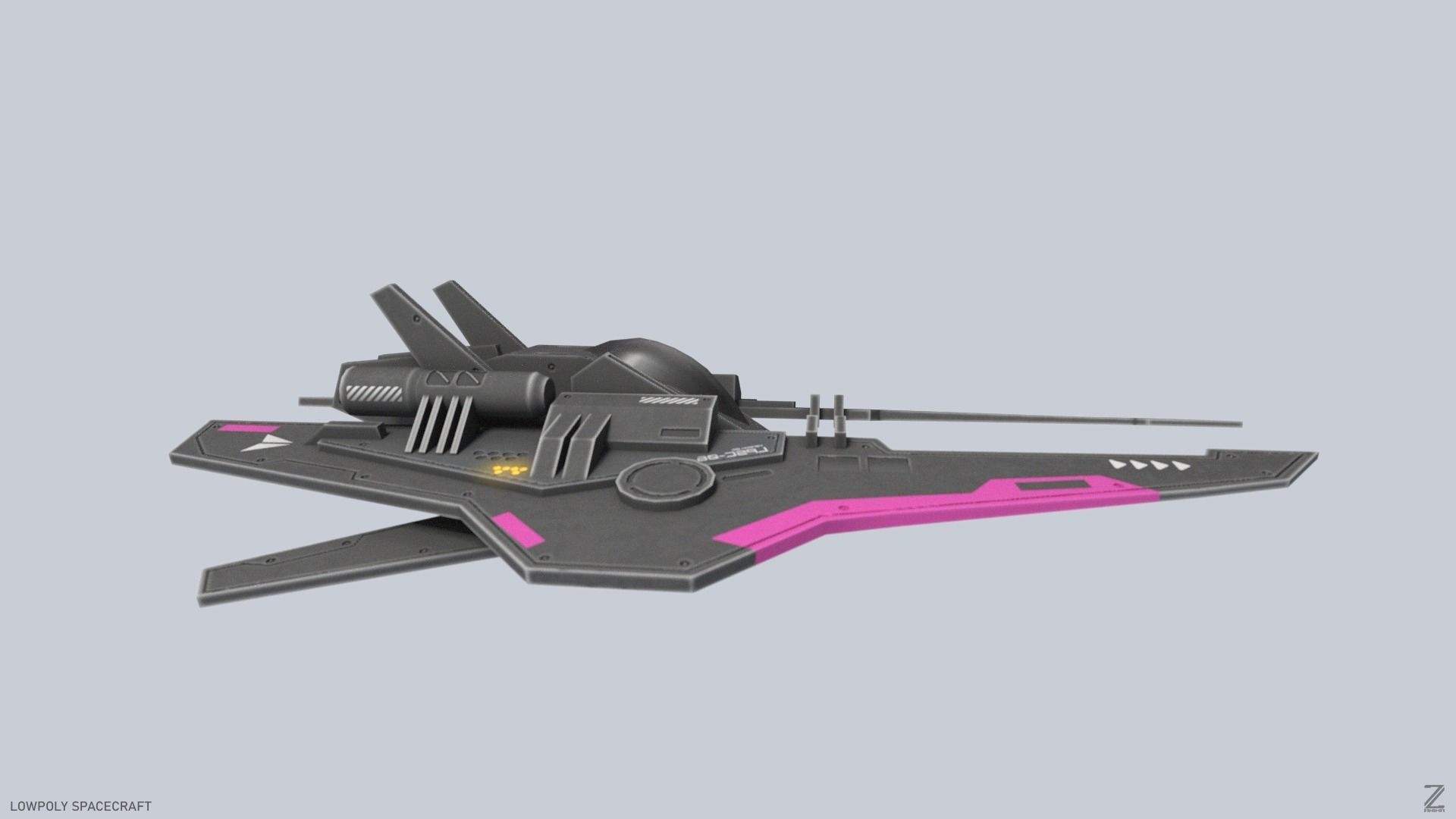Low poly spacecraft Low-poly 3D model_6