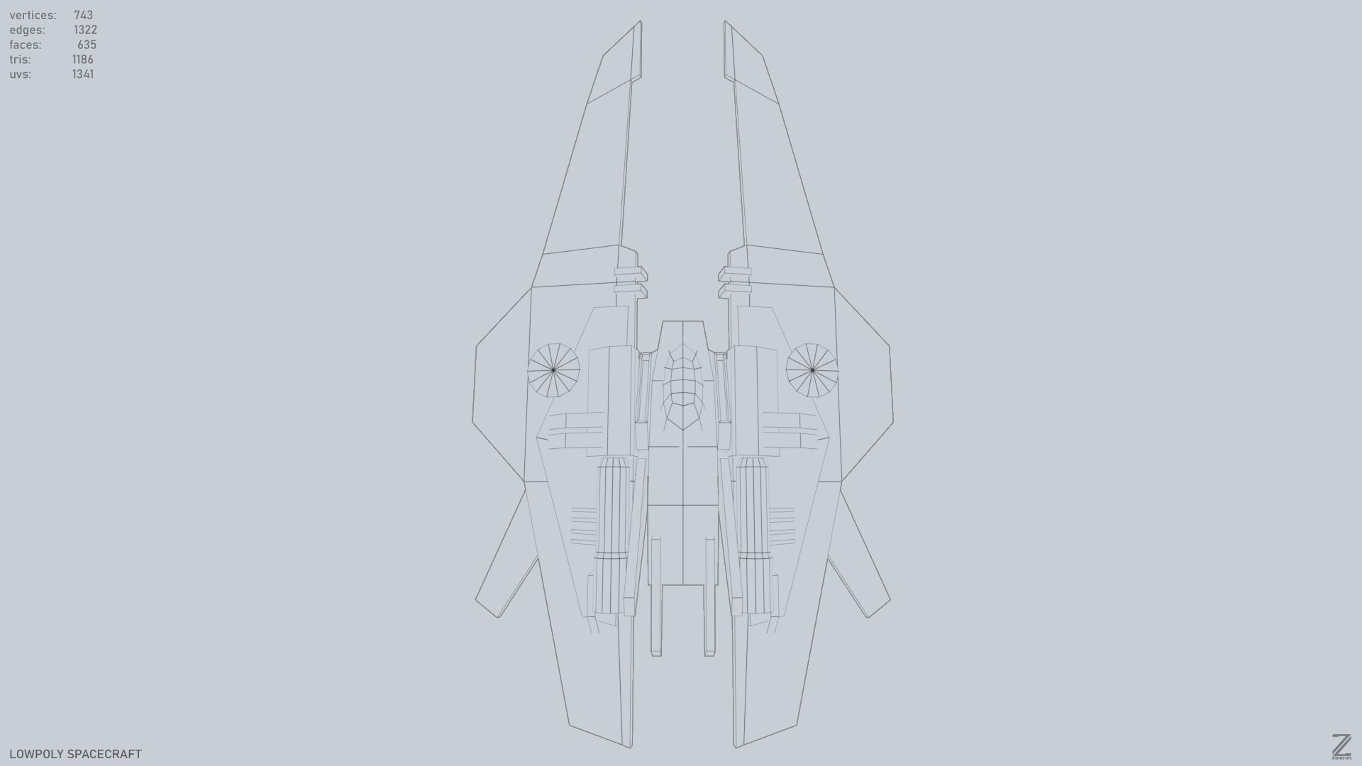 Low poly spacecraft Low-poly 3D model_11