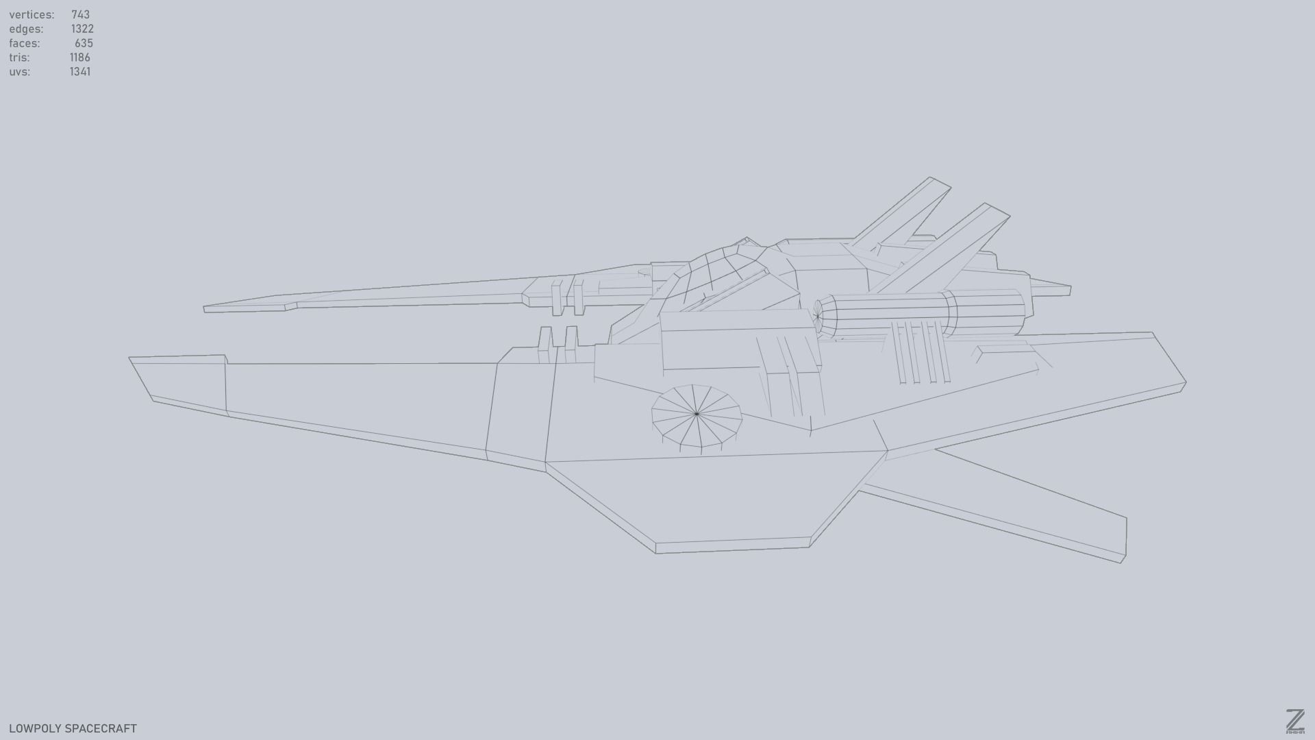 Low poly spacecraft Low-poly 3D model_9