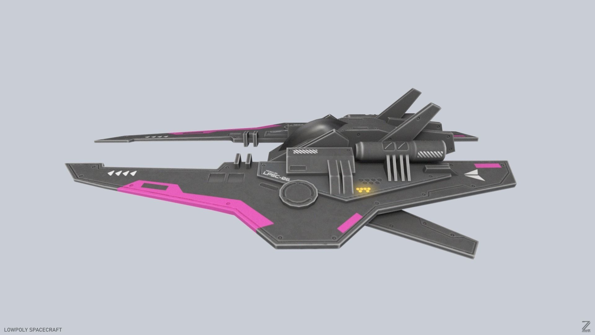 Low poly spacecraft Low-poly 3D model_1