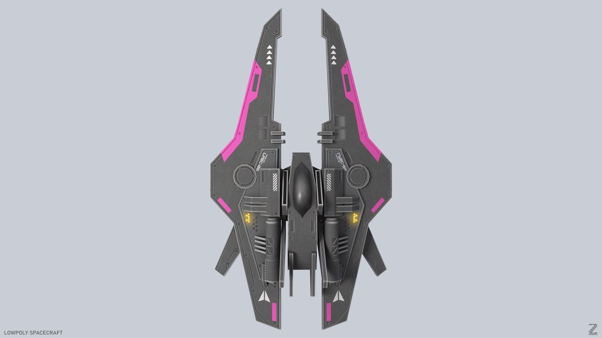 Low poly spacecraft Low-poly 3D model_4