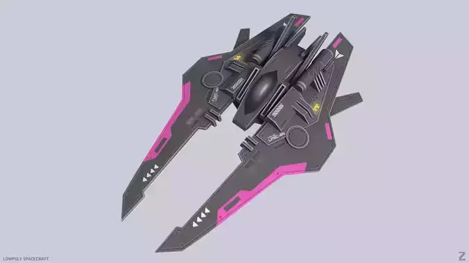 Low poly spacecraft Low-poly 3D model