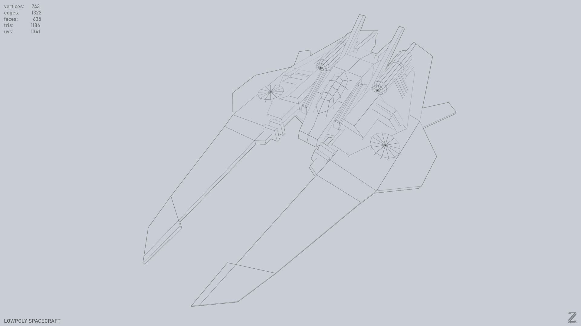 Low poly spacecraft Low-poly 3D model_8