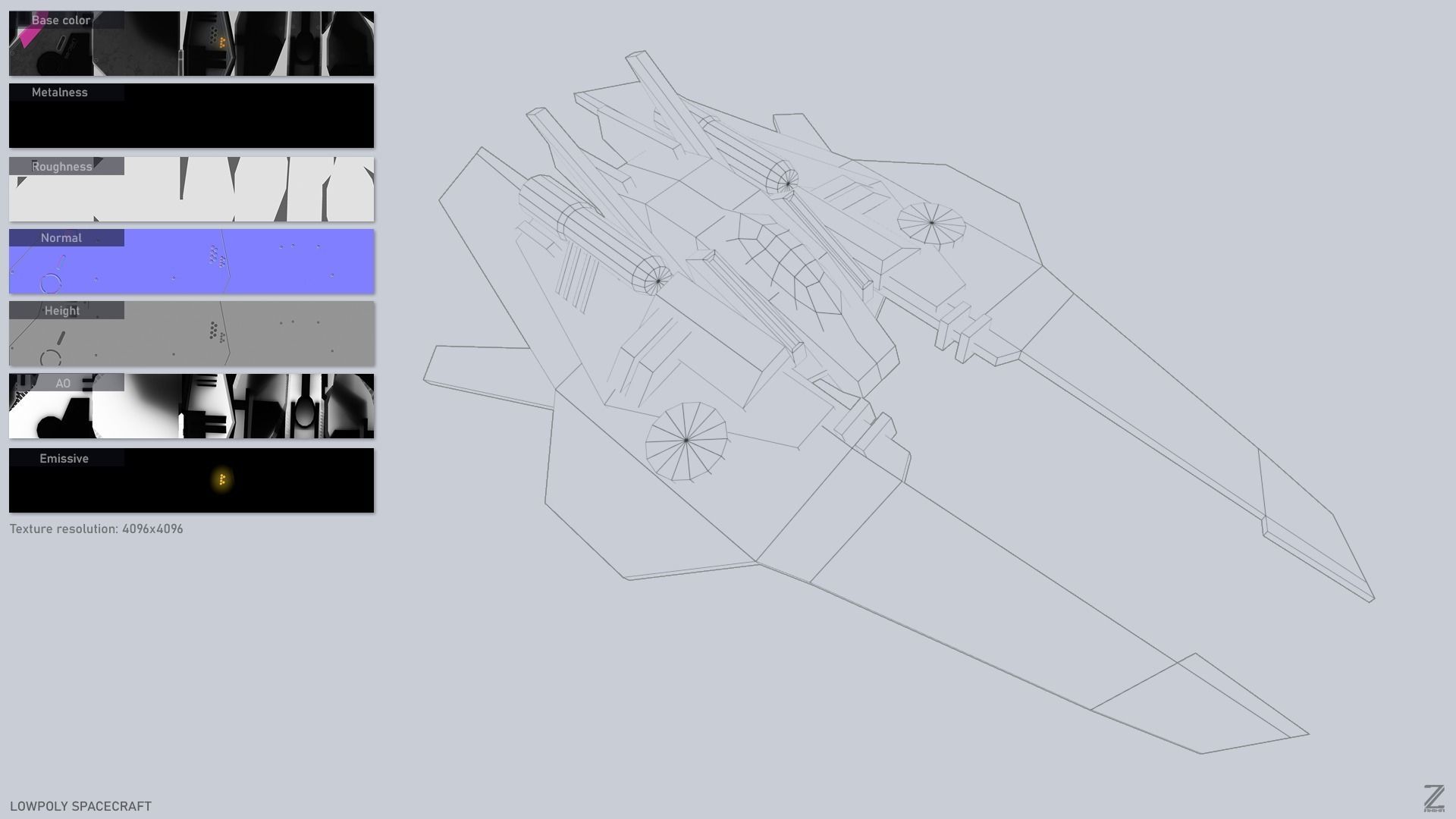 Low poly spacecraft Low-poly 3D model_2