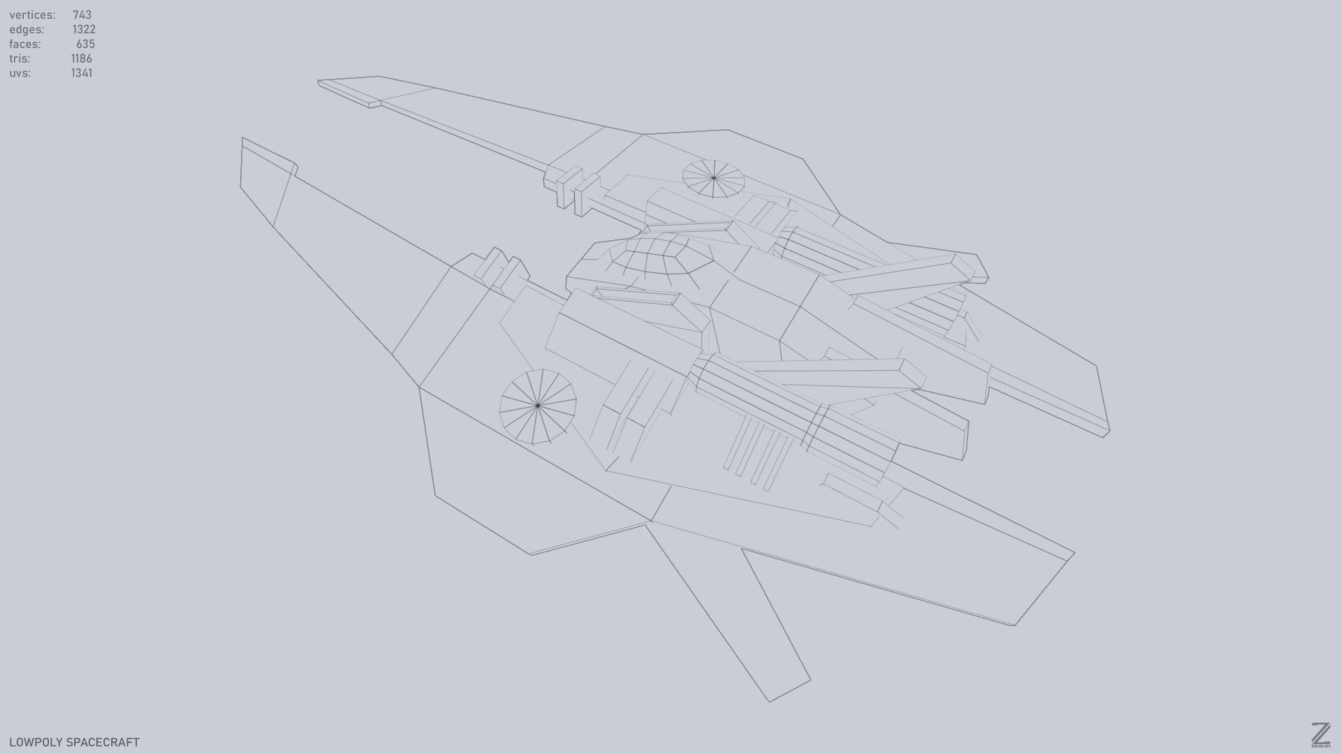 Low poly spacecraft Low-poly 3D model_10