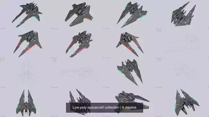 Low poly spacecraft collection