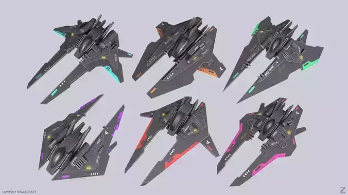 Low poly spacecraft collection 