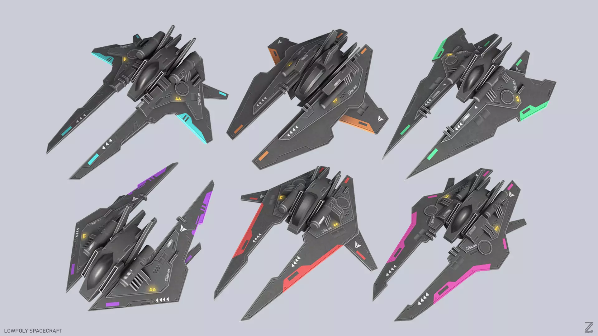 Low poly spacecraft collection _0