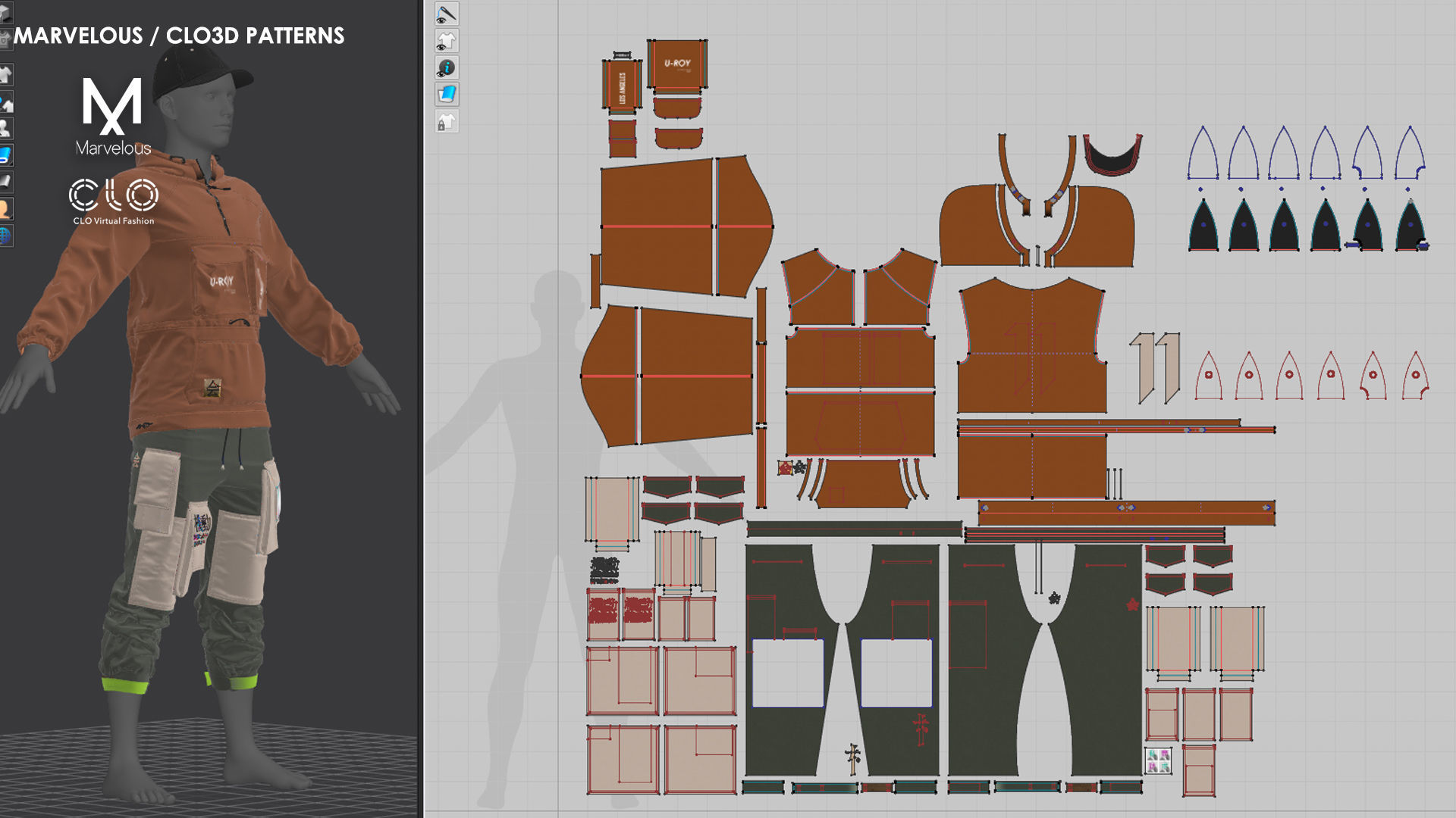 3 in 1 Outfit  - Marvelous Designer with Video Process 3D Model Collection_3