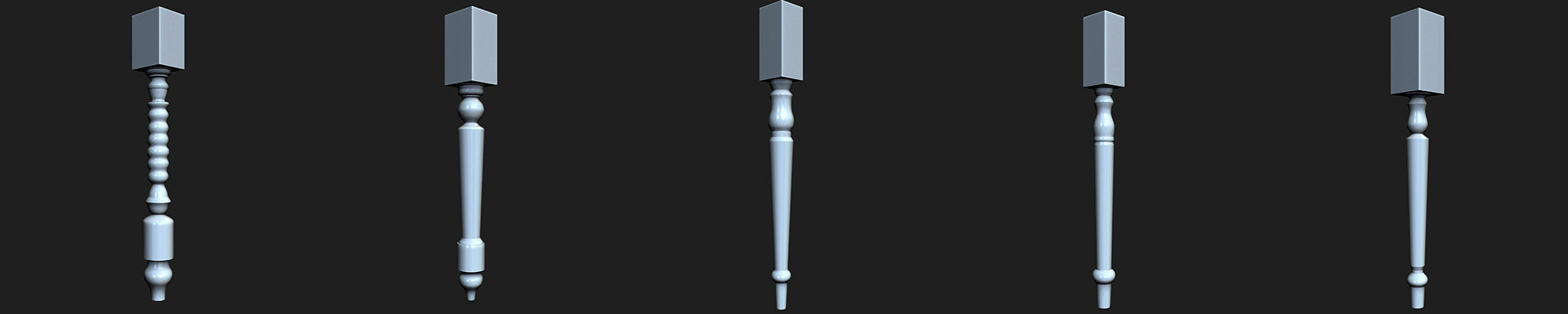 108 Table Legs IMM Brushes Pack Low-poly 3D model_17