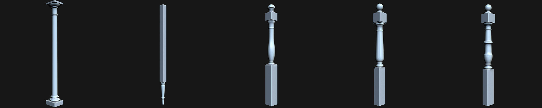 108 Table Legs IMM Brushes Pack Low-poly 3D model_15