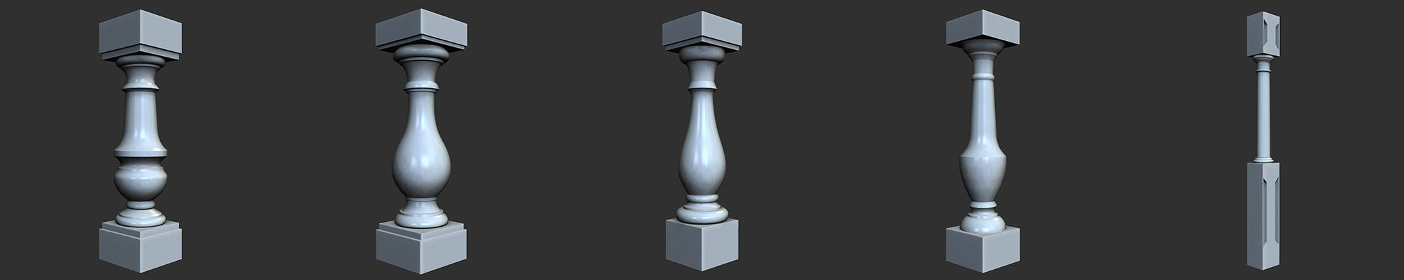 108 Table Legs IMM Brushes Pack Low-poly 3D model_10