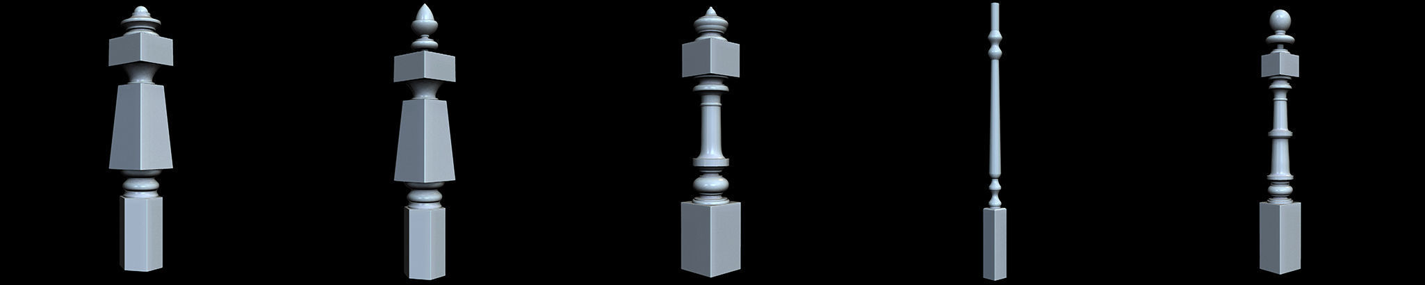 108 Table Legs IMM Brushes Pack Low-poly 3D model_22