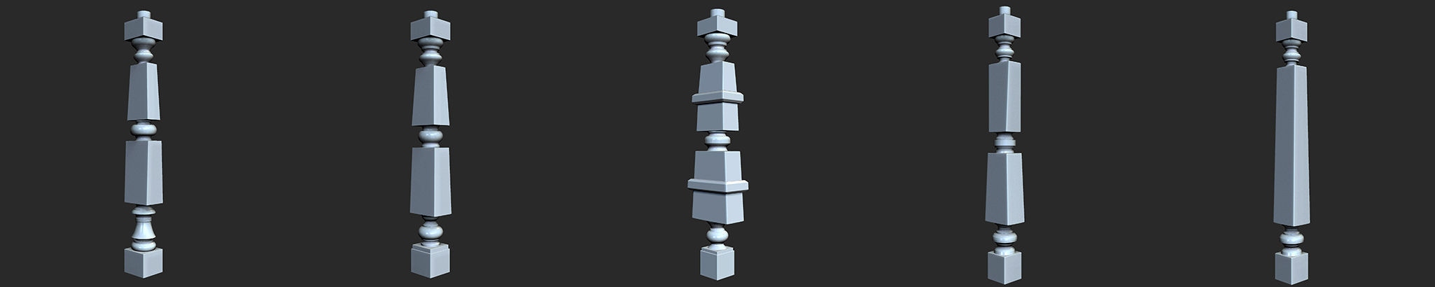 108 Table Legs IMM Brushes Pack Low-poly 3D model_19