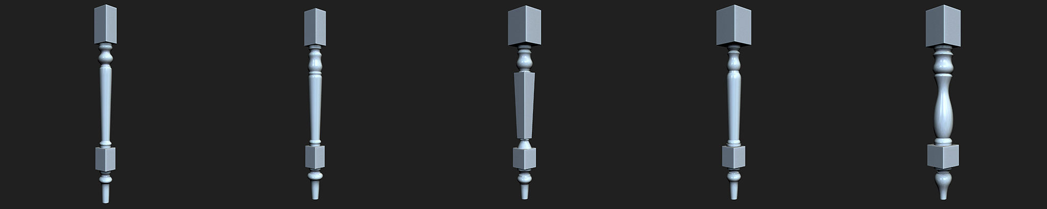 108 Table Legs IMM Brushes Pack Low-poly 3D model_8