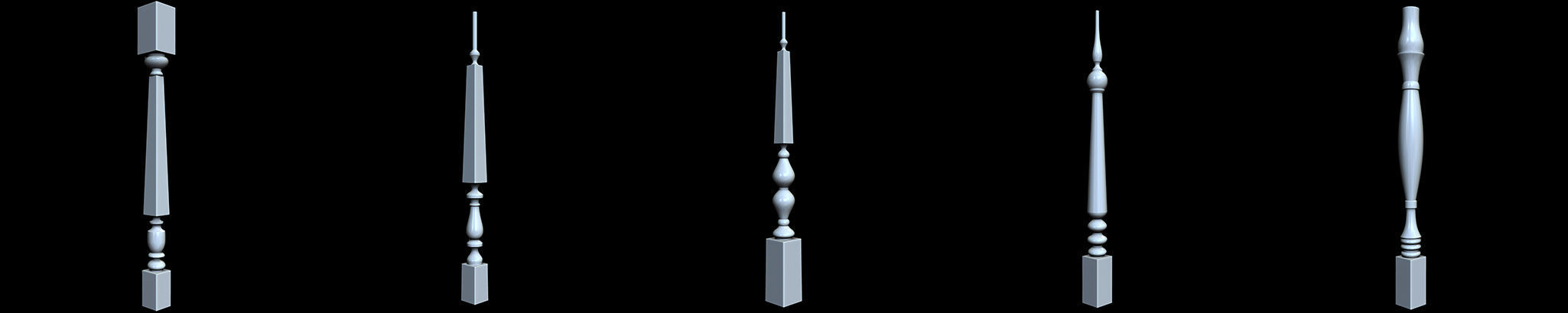 108 Table Legs IMM Brushes Pack Low-poly 3D model_16