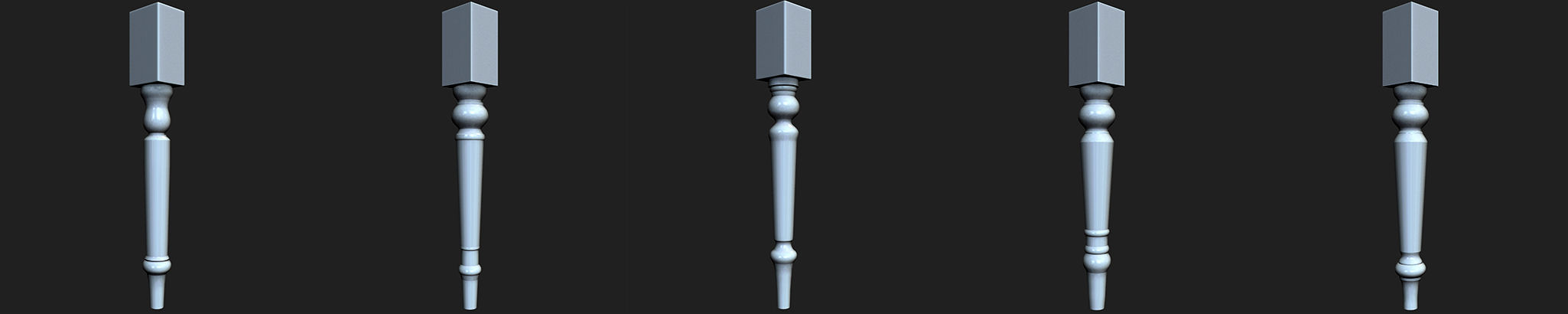 108 Table Legs IMM Brushes Pack Low-poly 3D model_5