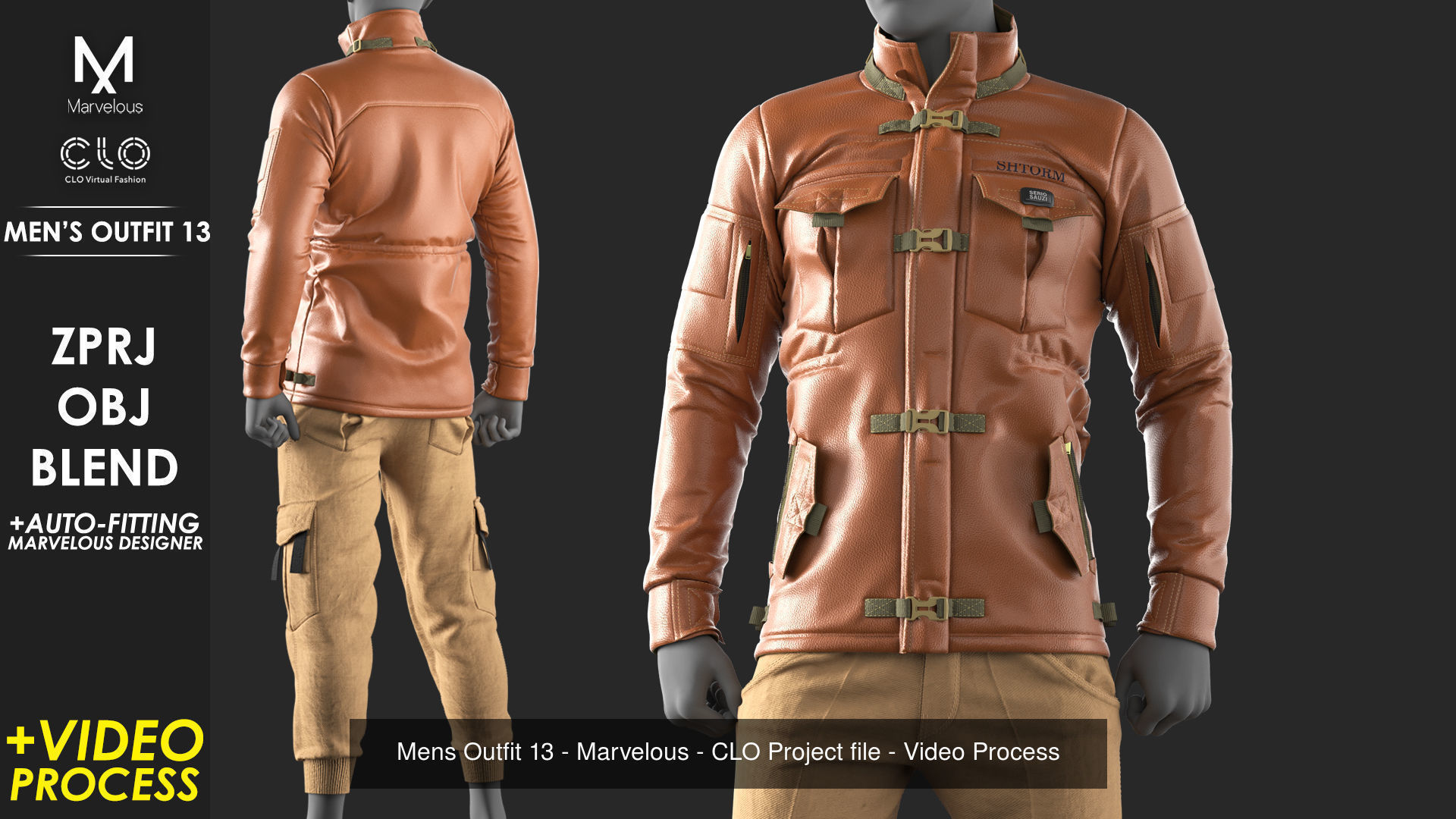 3 in 1 Outfit  - Marvelous Designer with Video Process 3D Model Collection_3