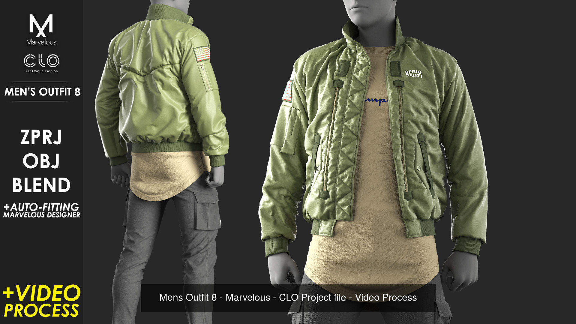 3 in 1 Outfit  - Marvelous Designer with Video Process 3D Model Collection_1