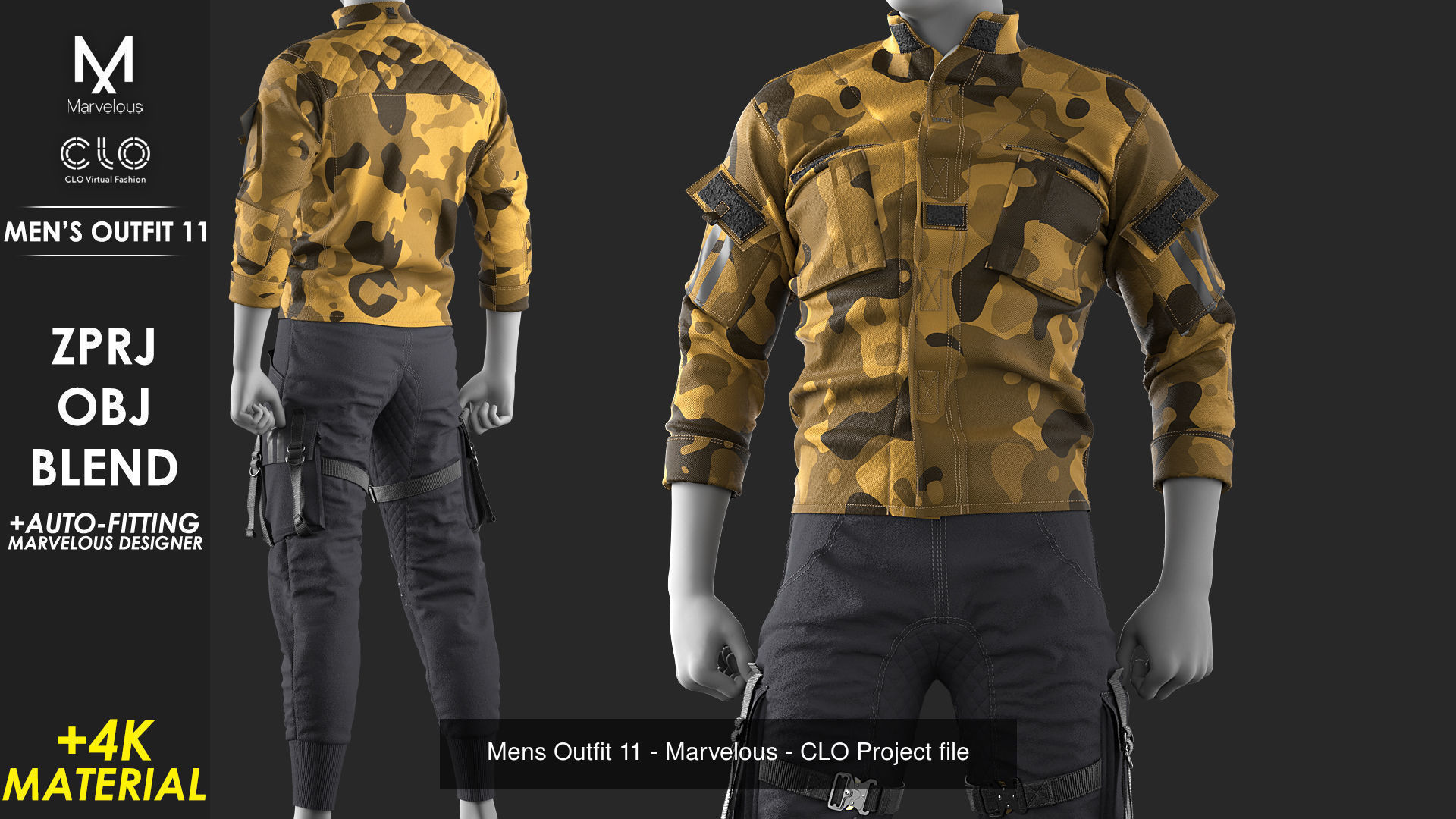 3 in 1 Outfit  - Marvelous Designer with Video Process 3D Model Collection_2