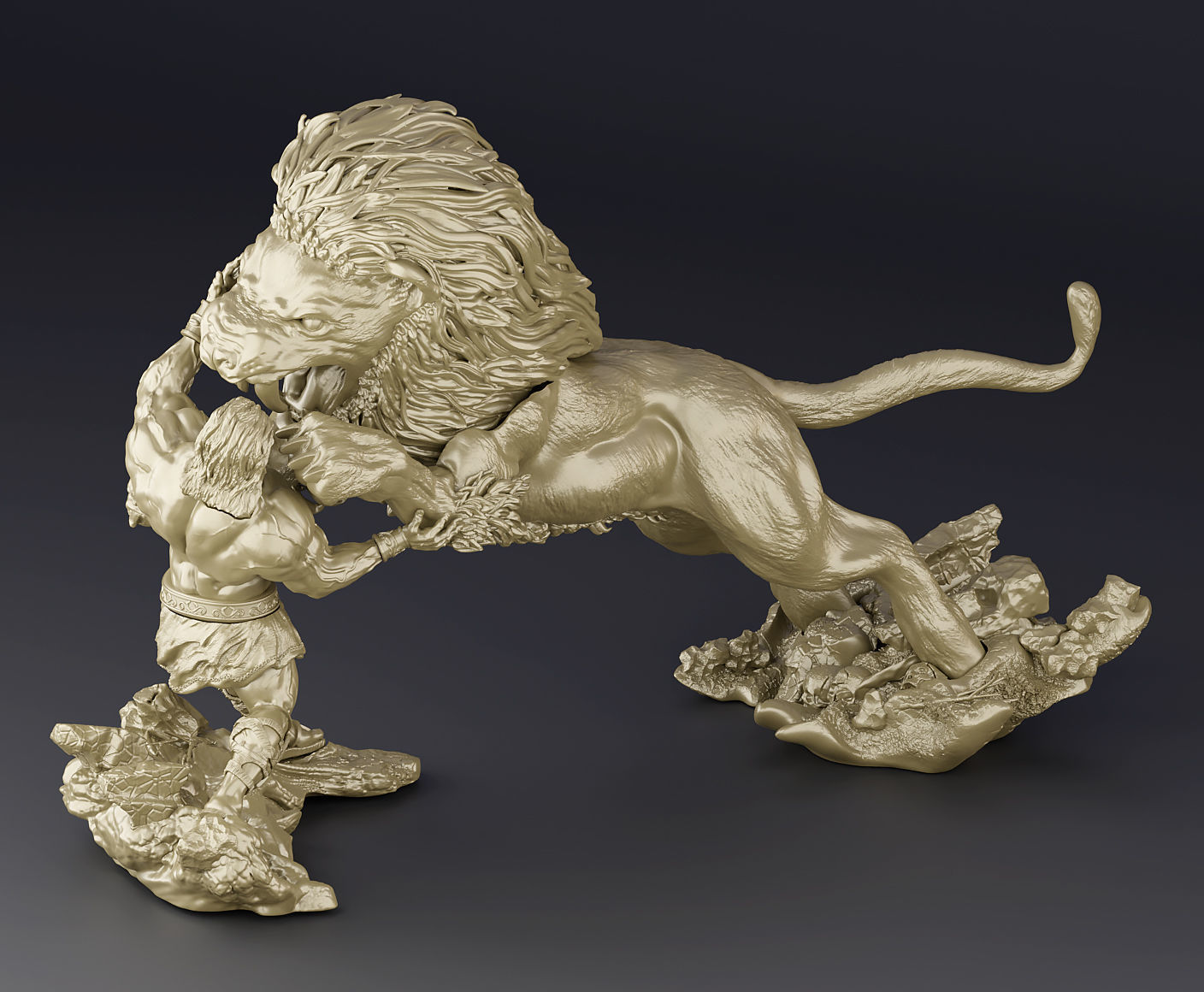 HERCULES FIGHTING THE NEMEAN LION 3D print model_6