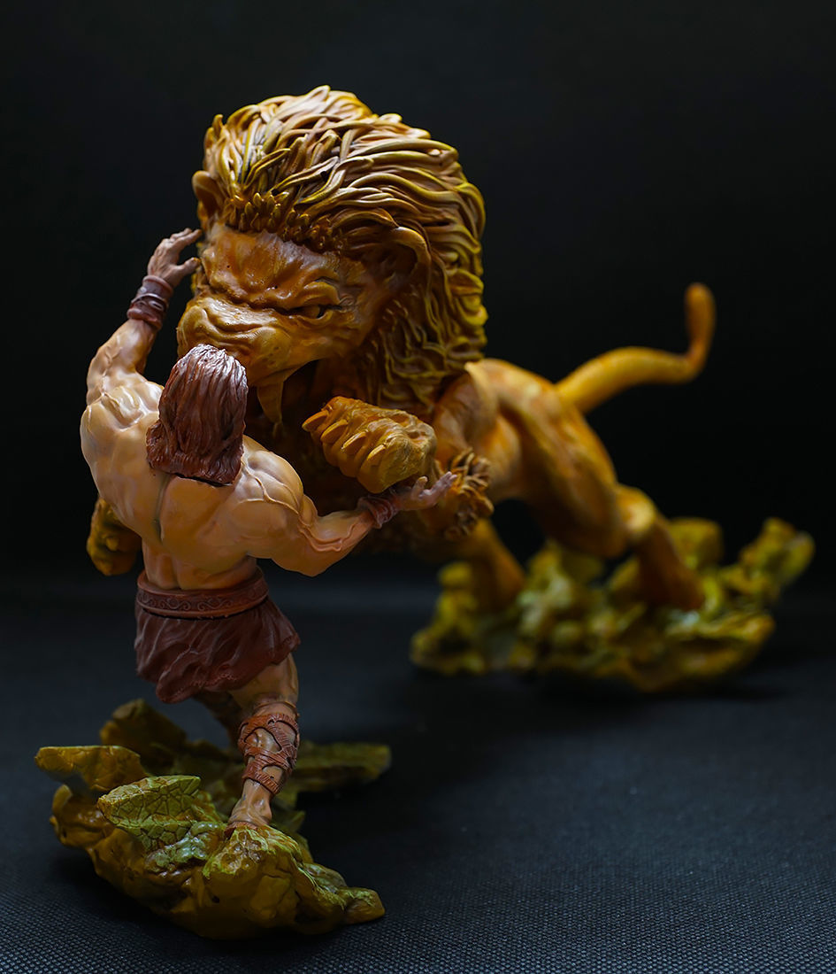 HERCULES FIGHTING THE NEMEAN LION 3D print model_2