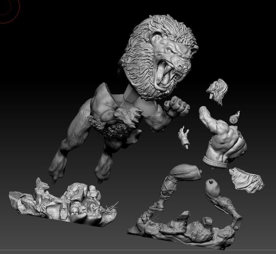 HERCULES FIGHTING THE NEMEAN LION 3D print model_7